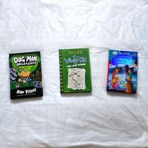 Dog man,Diary of a Wimpy kid, The Thea Sisters books. 3 books.